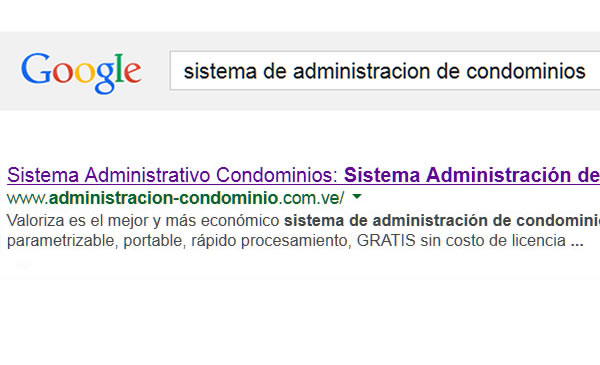 Posicionamiento Google sistema de condominio
