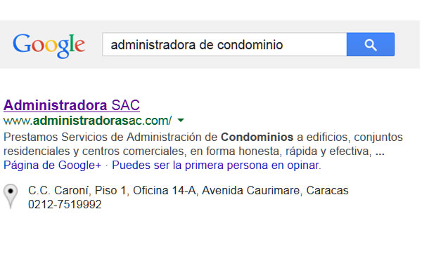 Posicionamiento Google administradora de condominio